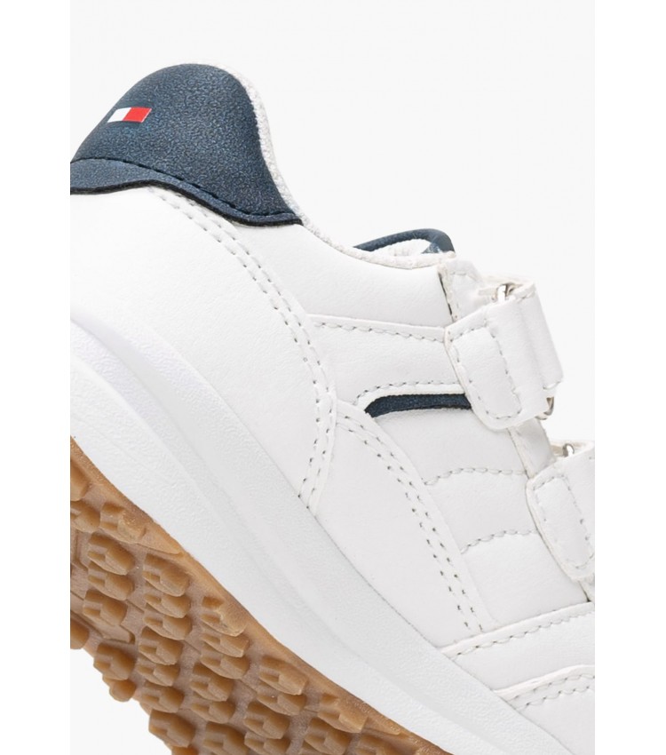 Παιδικά Παπούτσια Casual L.Velcro Άσπρο ECOleather Tommy Hilfiger