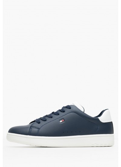 Παιδικά Παπούτσια Casual Laceup.Sn Μπλε ECOleather Tommy Hilfiger