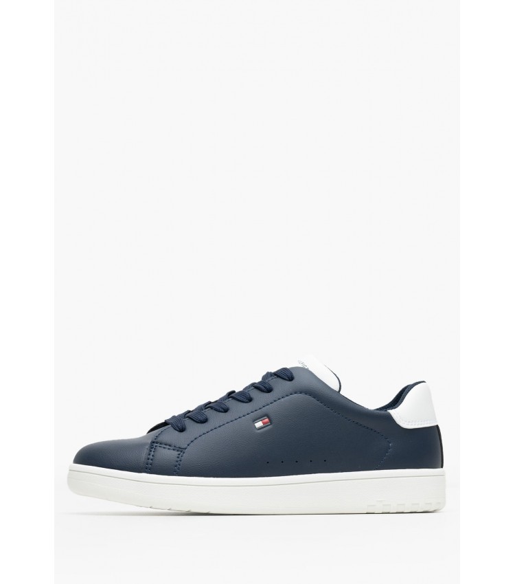 Παιδικά Παπούτσια Casual Laceup.Sn Μπλε ECOleather Tommy Hilfiger