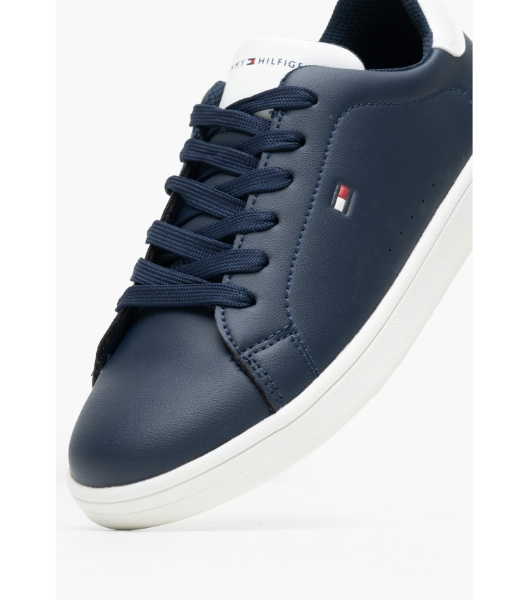 Παιδικά Παπούτσια Casual Laceup.Sn Μπλε ECOleather Tommy Hilfiger