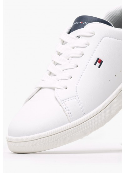 Παιδικά Παπούτσια Casual Laceup.Sn Άσπρο ECOleather Tommy Hilfiger