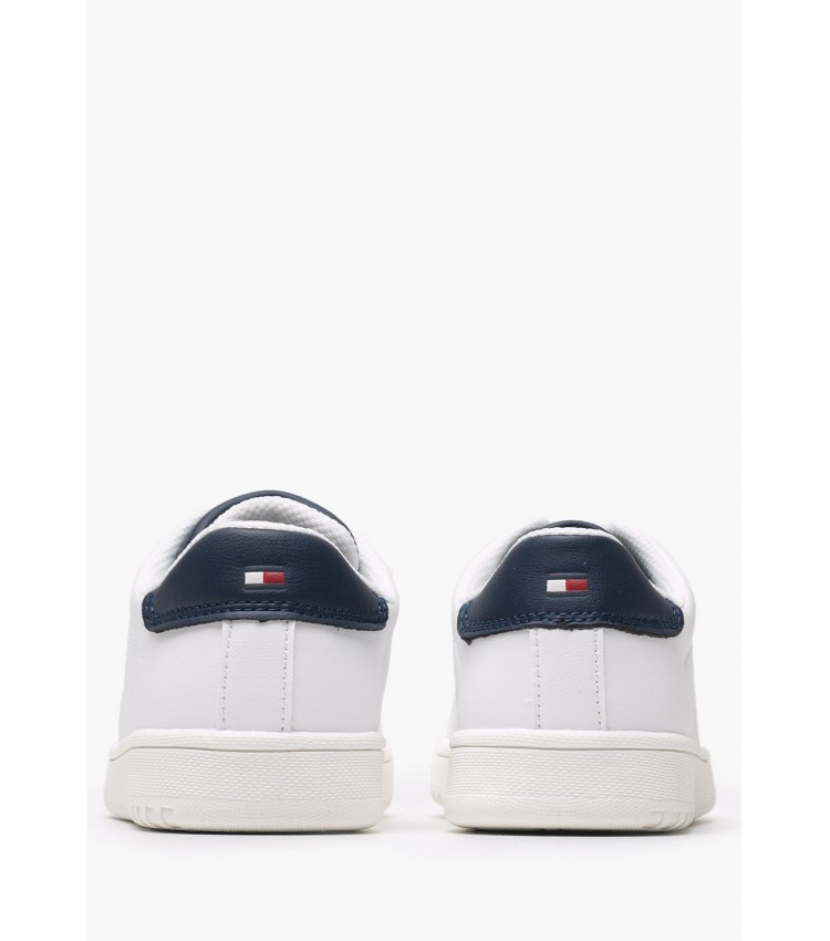 Παιδικά Παπούτσια Casual Laceup.Sn Άσπρο ECOleather Tommy Hilfiger