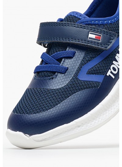 Παιδικά Παπούτσια Casual Low.Vel Μπλε ECOleather-Ύφασμα Tommy Hilfiger