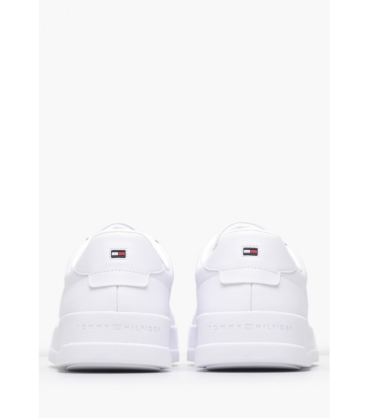 Ανδρικά Παπούτσια Casual Lth.Court Άσπρο Δέρμα Tommy Hilfiger