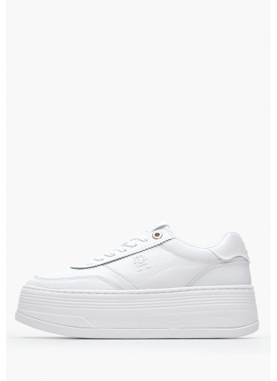 Γυναικεία Παπούτσια Casual Vulc.Flat Άσπρο Δέρμα Calvin Klein