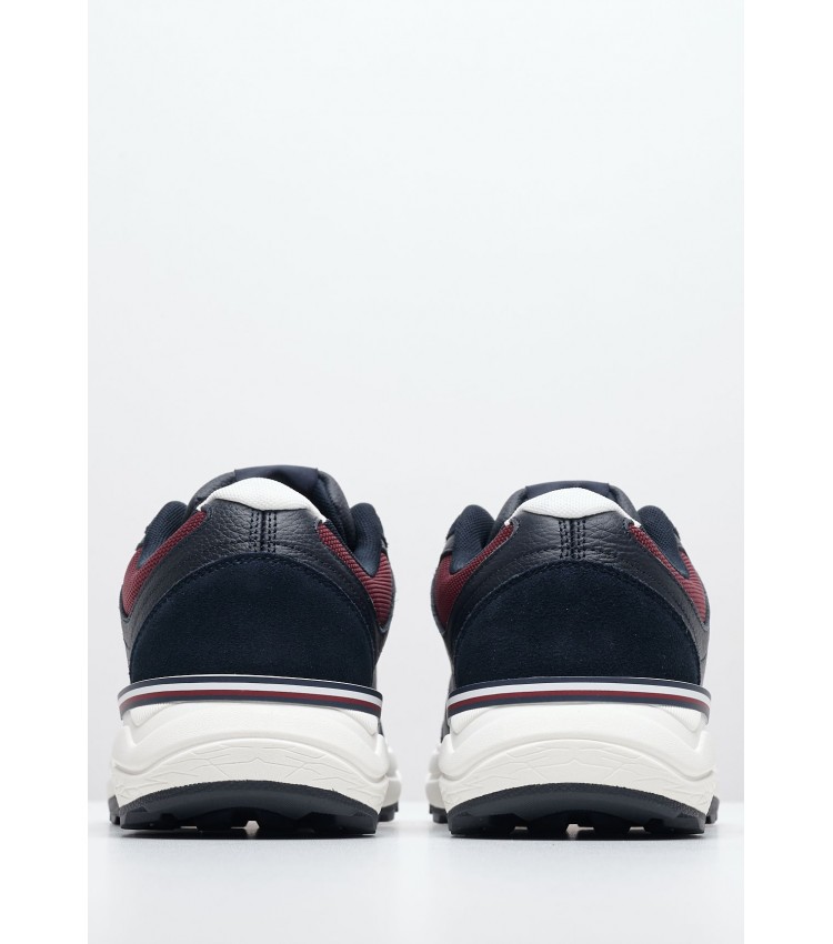 Men Casual Shoes Mix.Premium Blue Leather-Buckskin Tommy Hilfiger