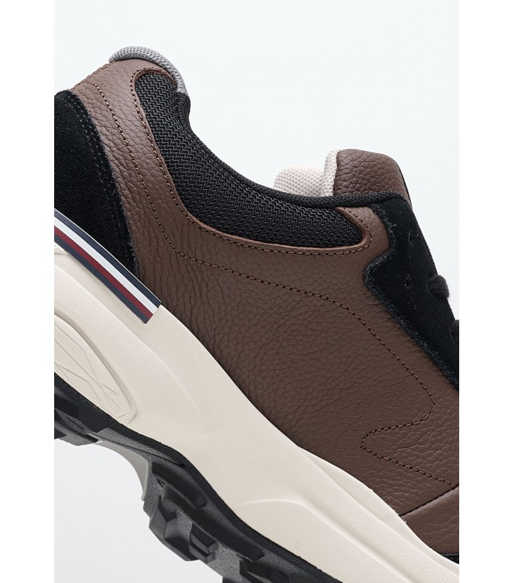 Men Casual Shoes Mix.Premium Brown Leather-Buckskin Tommy Hilfiger