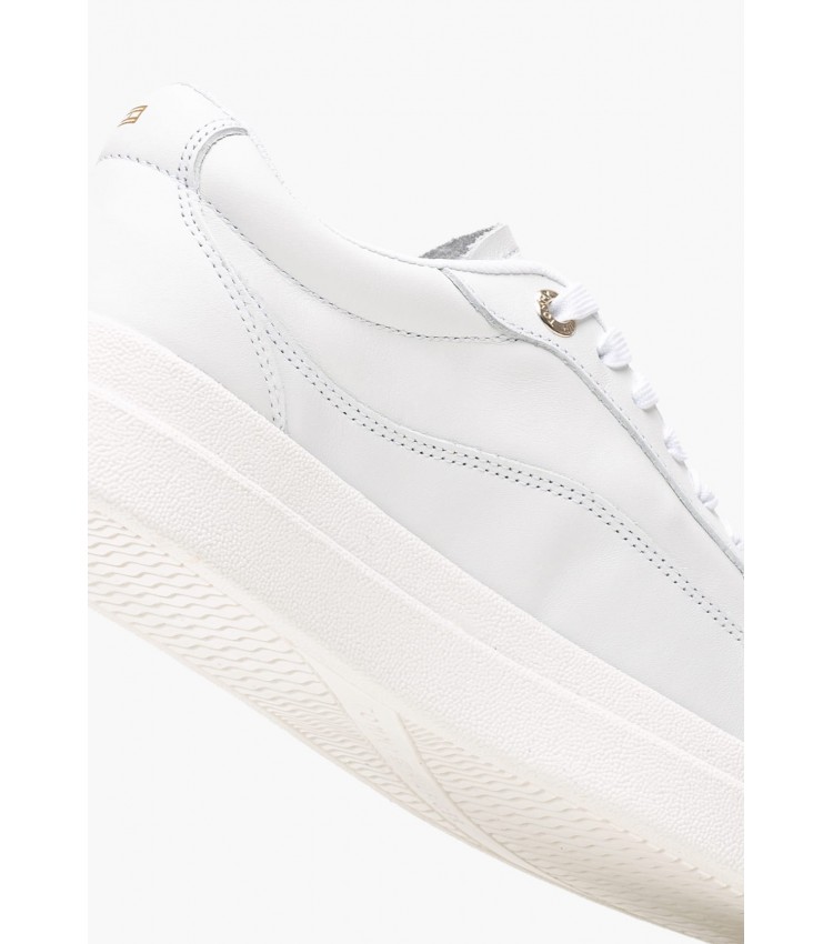 Women Casual Shoes Modern.Court White Leather Tommy Hilfiger