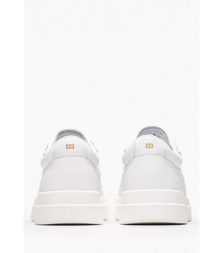 Women Casual Shoes Modern.Court White Leather Tommy Hilfiger