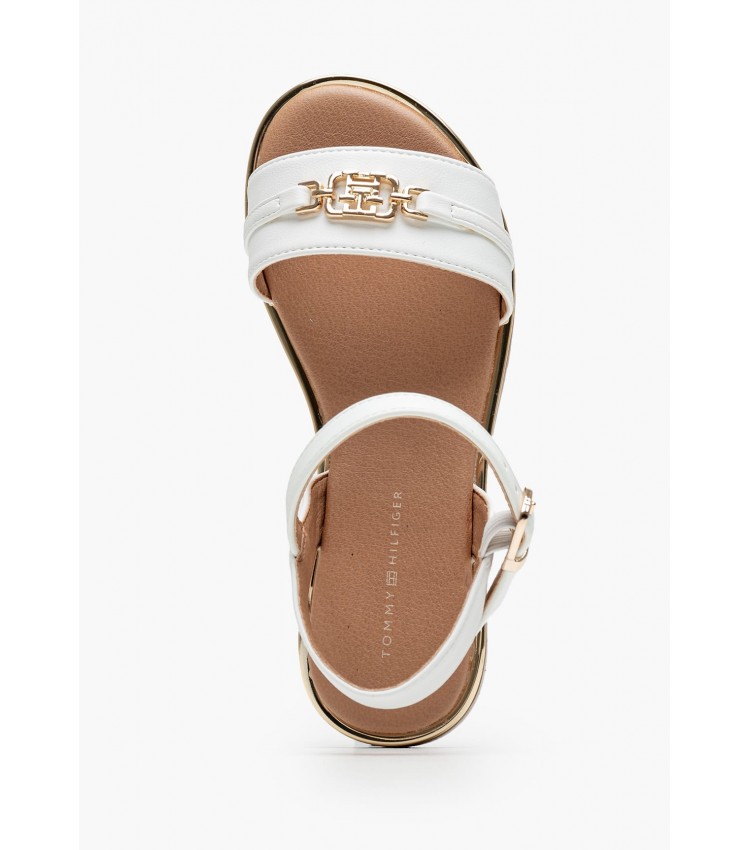 Παιδικές Σαγιονάρες & Πέδιλα Monogram.Sandal Άσπρο ECOleather Tommy Hilfiger