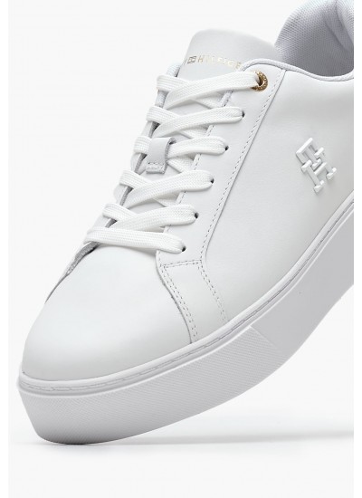 Women Casual Shoes Bold.Flatf White Leather Calvin Klein