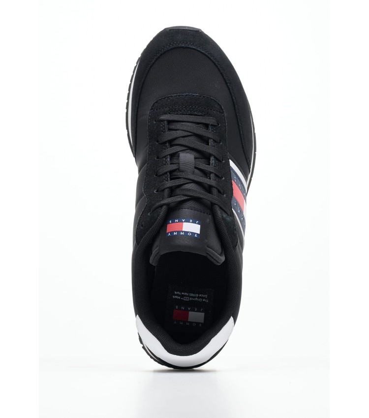 Men Casual Shoes Runner.Casual Black Buckskin-Fabric Tommy Hilfiger