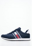 Men Casual Shoes Runner.Casual Blue Buckskin-Fabric Tommy Hilfiger