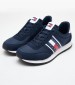 Men Casual Shoes Runner.Casual Blue Buckskin-Fabric Tommy Hilfiger