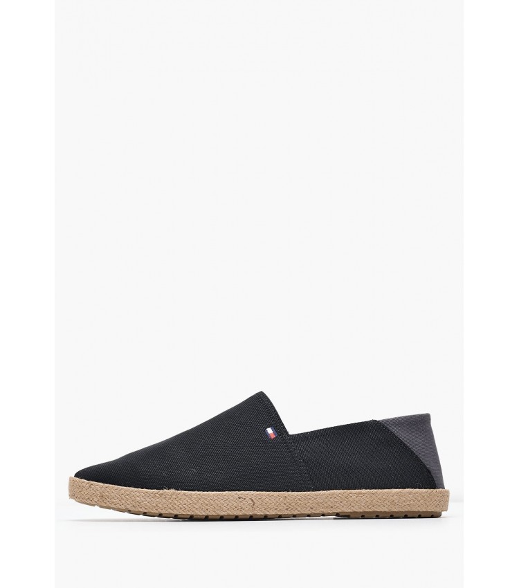 Men Espadrilles Text.Espa Black Fabric Tommy Hilfiger