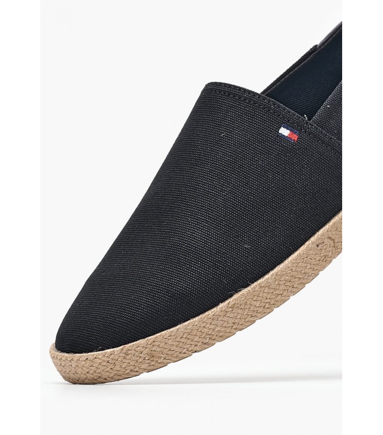 Men Espadrilles Text.Espa Black Fabric Tommy Hilfiger