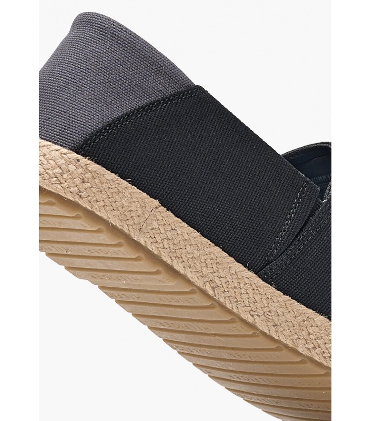 Men Espadrilles Text.Espa Black Fabric Tommy Hilfiger