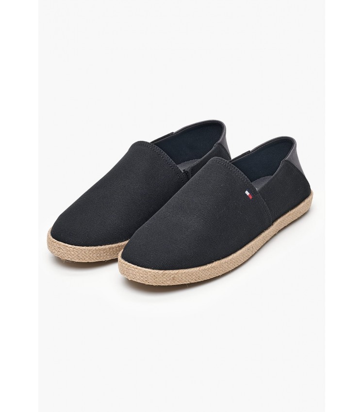 Men Espadrilles Text.Espa Black Fabric Tommy Hilfiger