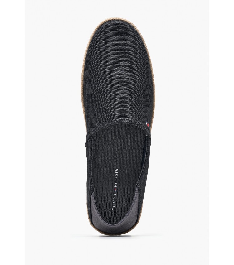 Men Espadrilles Text.Espa Black Fabric Tommy Hilfiger