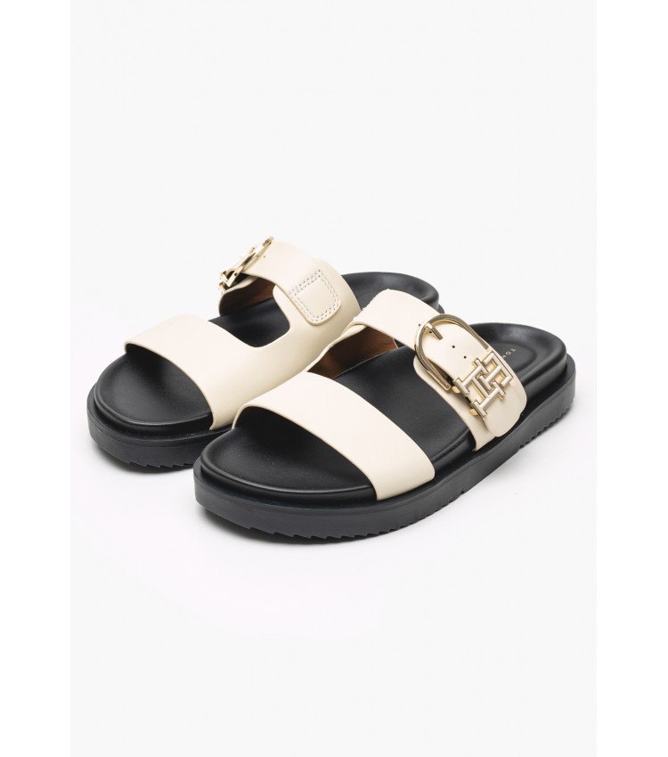 Γυναικεία Flats Th.Sporty.Mule Μπεζ Δέρμα Tommy Hilfiger