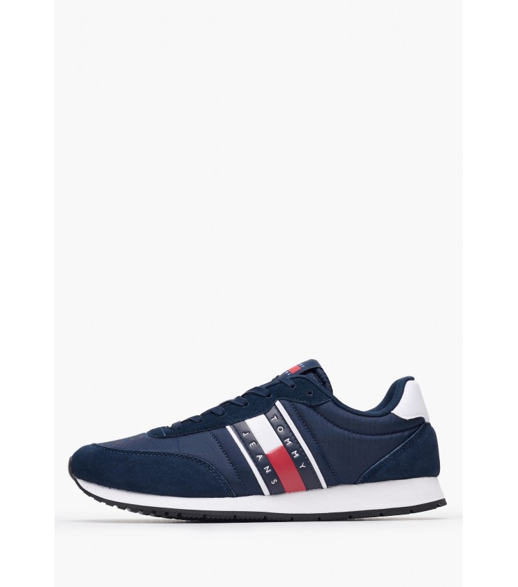 Men Casual Shoes Tjm.Rnr Blue Buckskin-Fabric Tommy Hilfiger