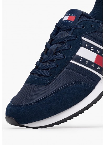 Men Casual Shoes Tjm.Rnr Blue Buckskin-Fabric Tommy Hilfiger