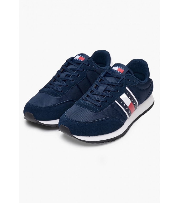 Men Casual Shoes Tjm.Rnr Blue Buckskin-Fabric Tommy Hilfiger