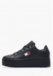 Γυναικεία Παπούτσια Casual Tjw.Flat.Ess Μαύρο Δέρμα Tommy Hilfiger