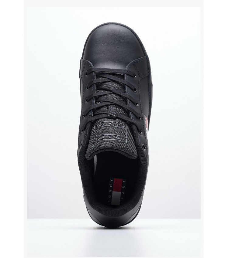 Γυναικεία Παπούτσια Casual Tjw.Flat.Ess Μαύρο Δέρμα Tommy Hilfiger