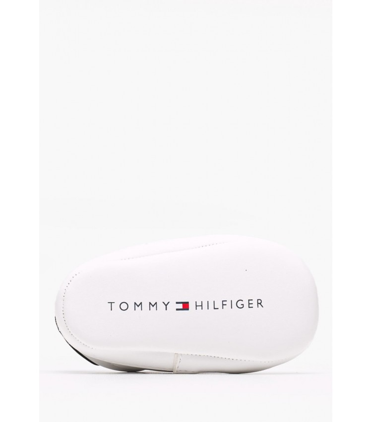 Παιδικά Παπούτσια Casual Velcro.Stripes.Lc Άσπρο ECOleather Tommy Hilfiger