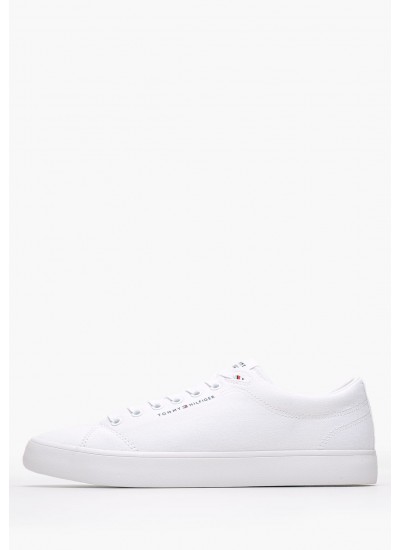 Ανδρικά Παπούτσια Casual Vulc.L.Canvas Άσπρο Ύφασμα Tommy Hilfiger