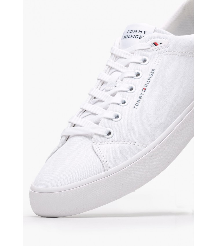 Ανδρικά Παπούτσια Casual Vulc.L.Canvas Άσπρο Ύφασμα Tommy Hilfiger