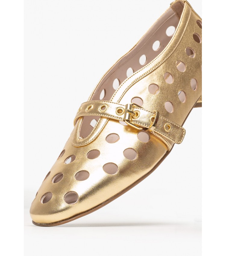 Women Moccasins 2545.110433 Gold Leather Mortoglou