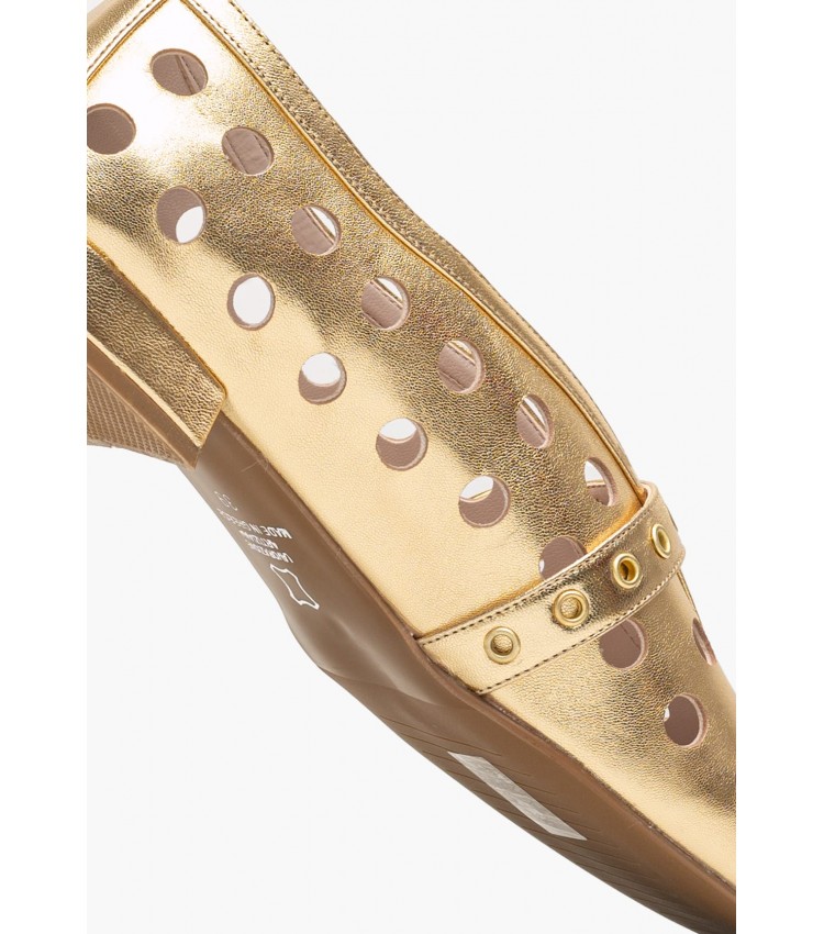 Women Moccasins 2545.110433 Gold Leather Mortoglou