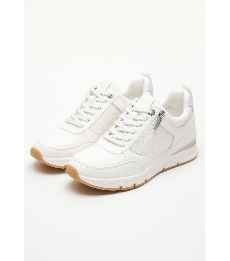 Women Casual Shoes 23721 White ECOleather Tamaris