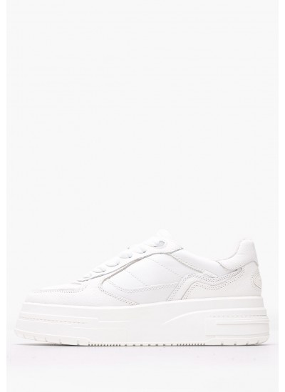 Women Casual Shoes Platform.Court White Leather Tommy Hilfiger