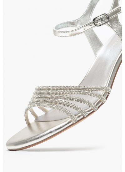 Women Sandals 28248 Silver ECOleather Tamaris