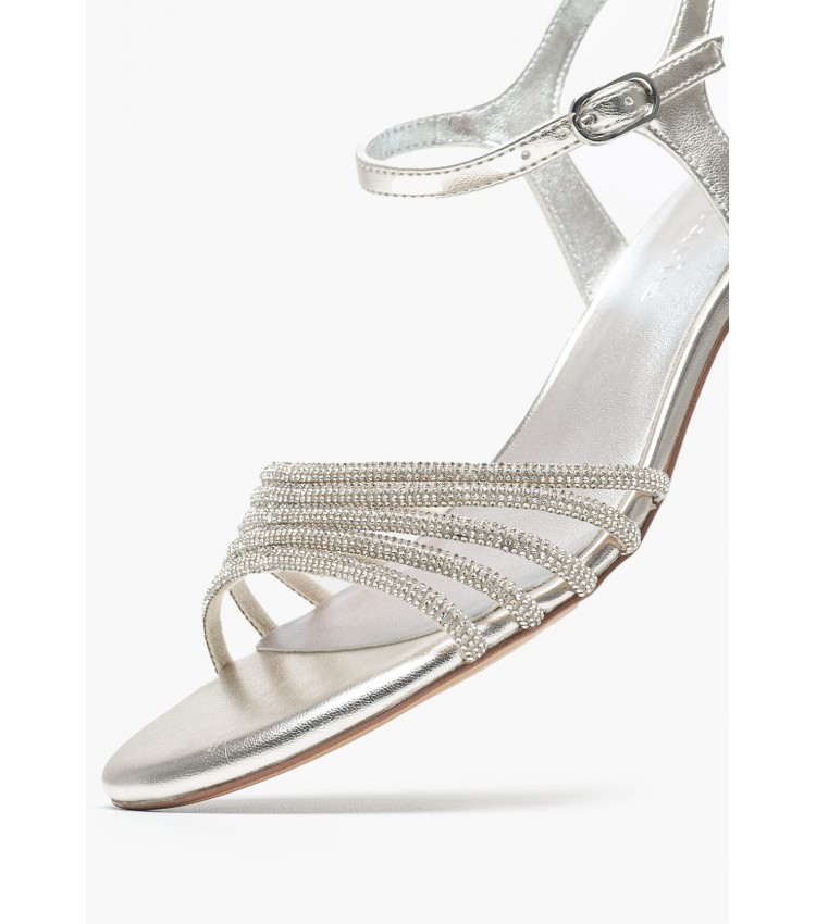 Women Sandals 28248 Silver ECOleather Tamaris