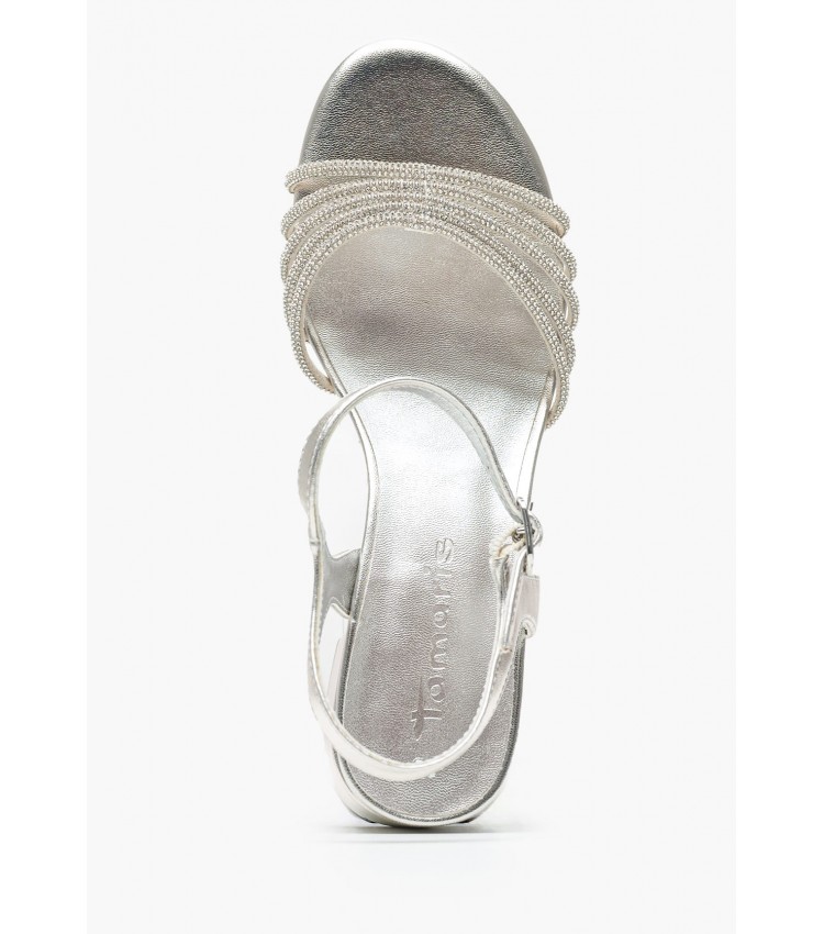 Women Sandals 28248 Silver ECOleather Tamaris