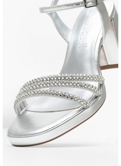 Women Sandals 28355 Silver ECOleather Tamaris