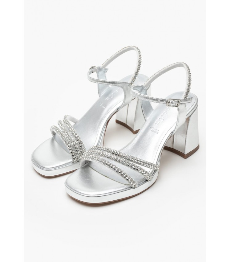 Women Sandals 28355 Silver ECOleather Tamaris