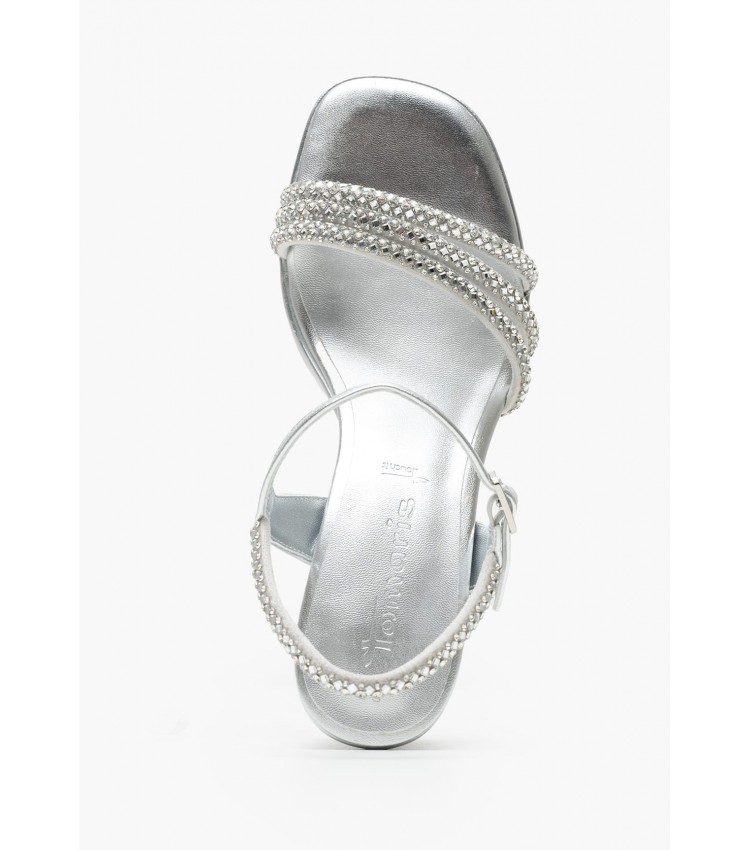 Women Sandals 28355 Silver ECOleather Tamaris