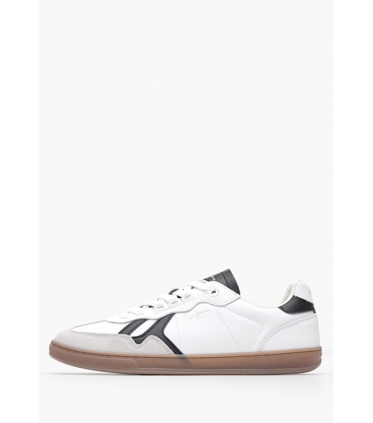 Men Casual Shoes Ball.Class White Leather-Buckskin Pepe Jeans