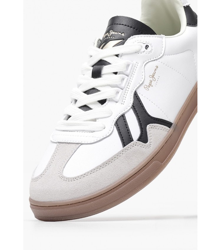 Men Casual Shoes Ball.Class White Leather-Buckskin Pepe Jeans