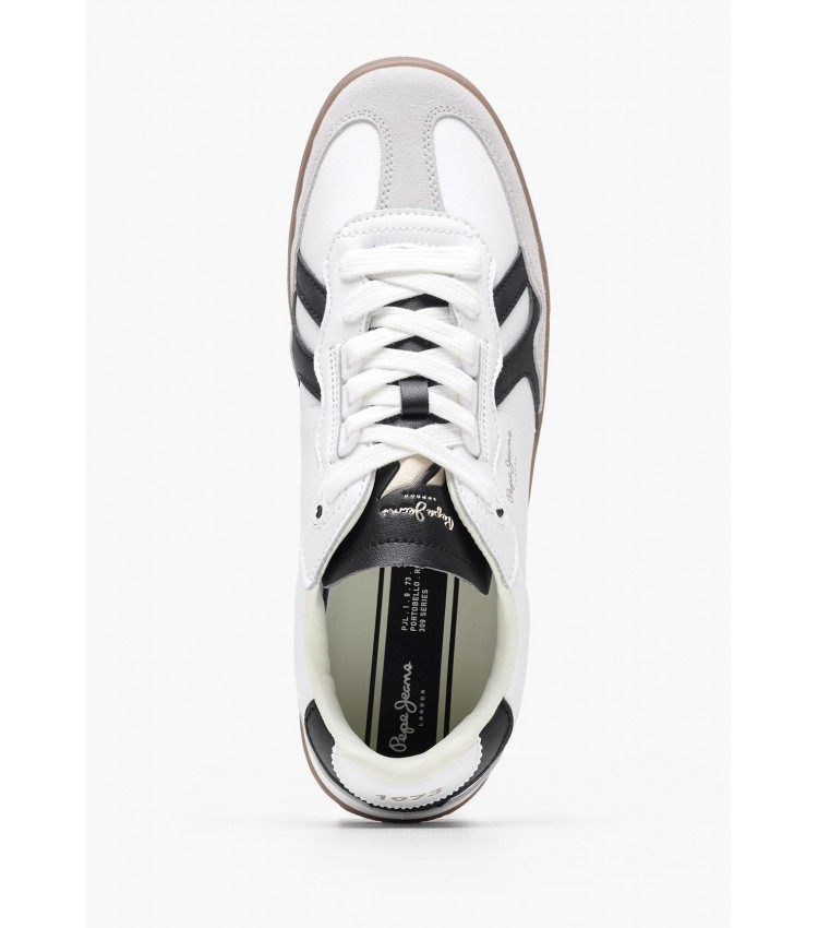 Men Casual Shoes Ball.Class White Leather-Buckskin Pepe Jeans