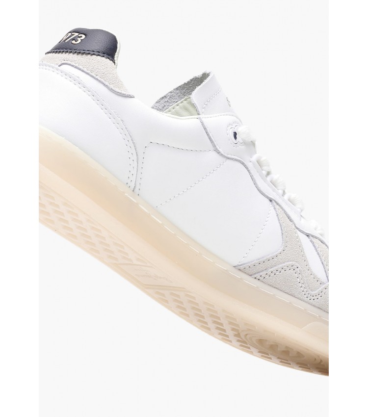 Men Casual Shoes Ball.Club White Leather Pepe Jeans