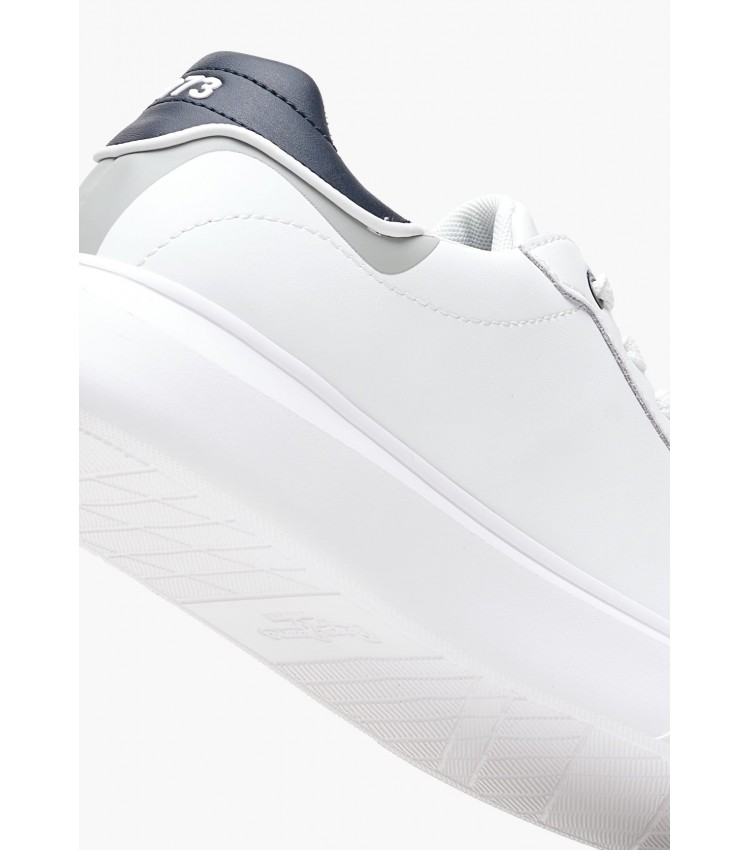 Men Casual Shoes Eaton.One White Leather Pepe Jeans