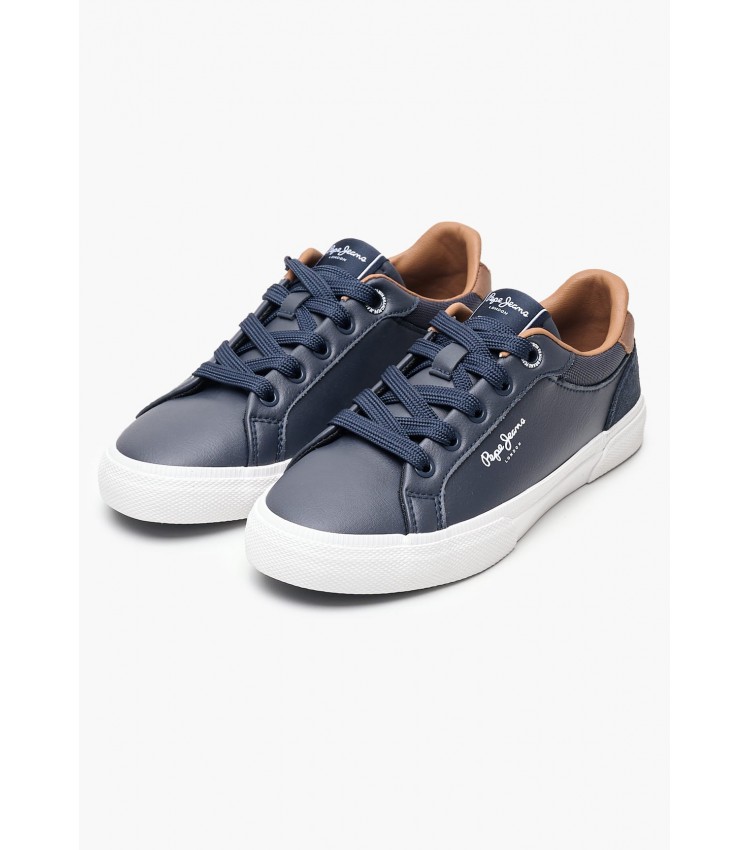 Παιδικά Παπούτσια Casual Kenton.Court.Boy Μπλε ECOleather Pepe Jeans