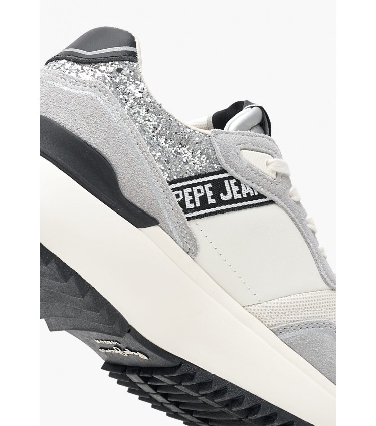 Women Casual Shoes Kim.Land Grey Leather-Fabric Pepe Jeans