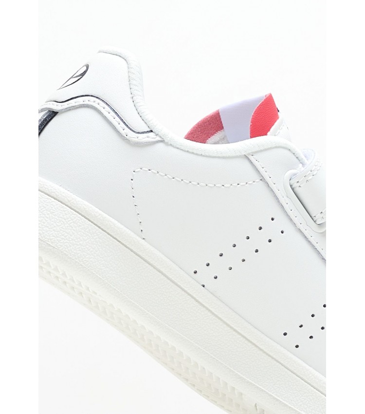 Kids Casual Shoes Player.Bk White Leather Pepe Jeans